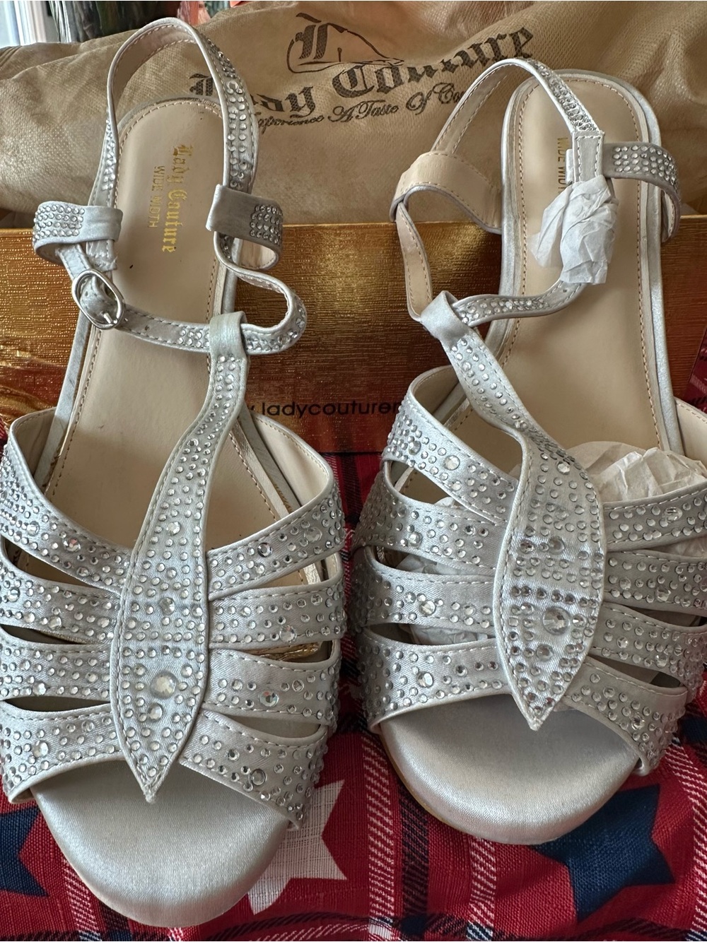 Embellished Silver T-Strap Sandals by Juicy Couture